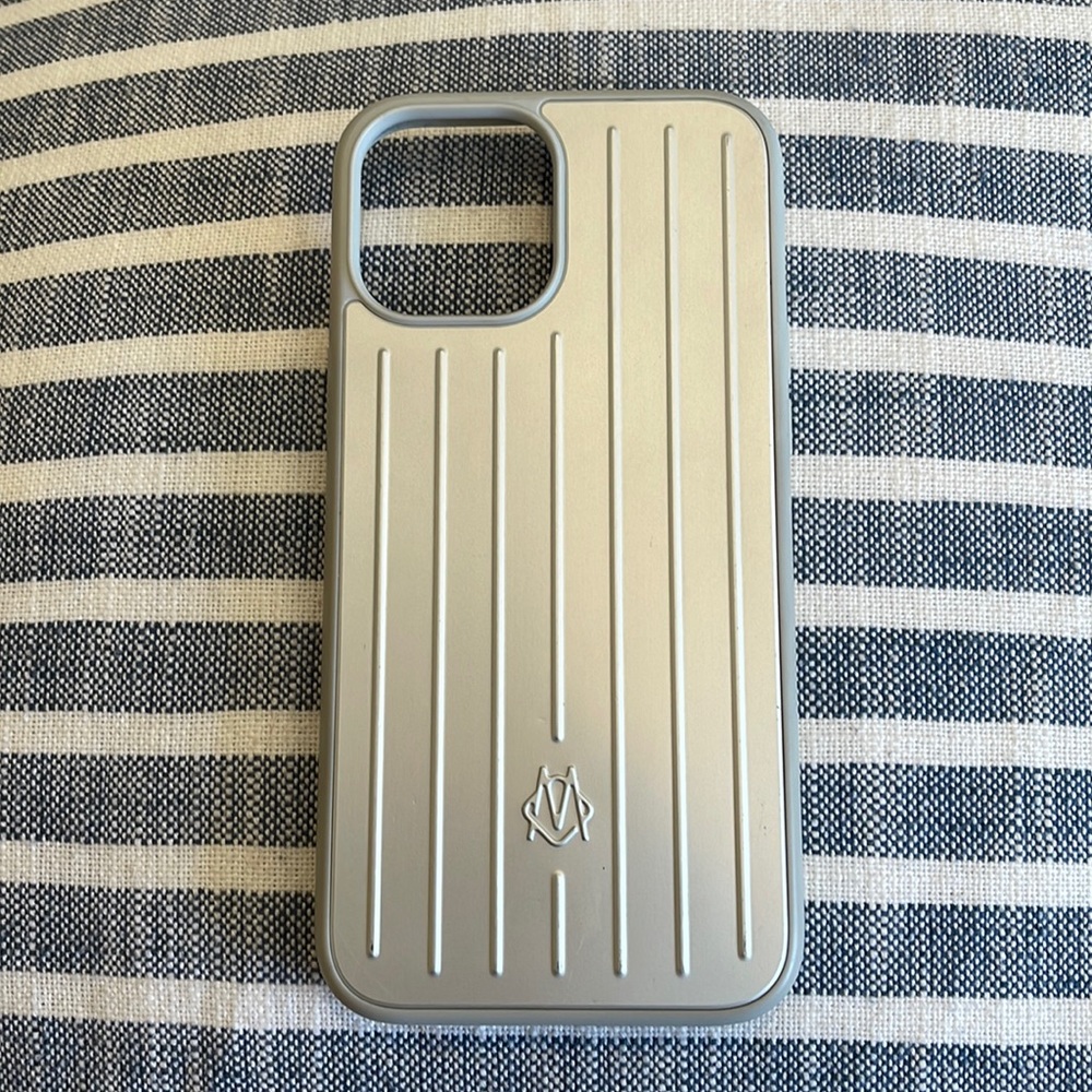 Rimowa silver aluminum phone case